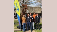 The IBPT 7 at the DPG Spring Meeting in Göttingen in front of the G7 sculpture memorializing the Göttingen Seven on the university campus